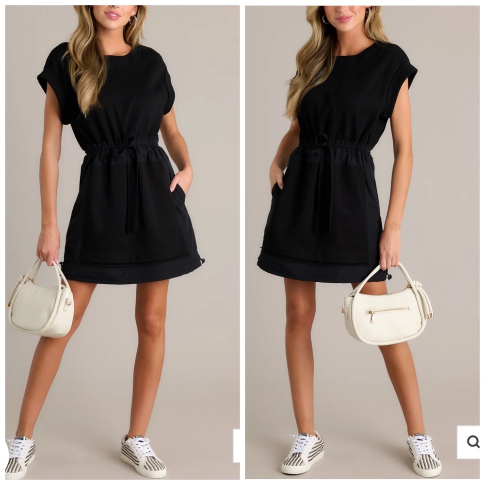 Entro Black Feeling Alright Size Small MODERN MINIMAL BLACK MINI DRESS - Picture 11 of 11